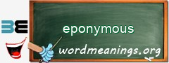 WordMeaning blackboard for eponymous